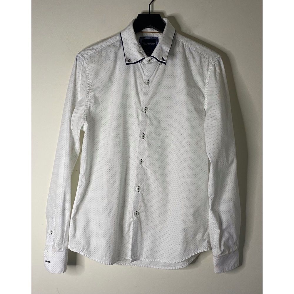 Denim & Flower Ricky Singh Long Sleeve Micro Dot Button Down Shirt